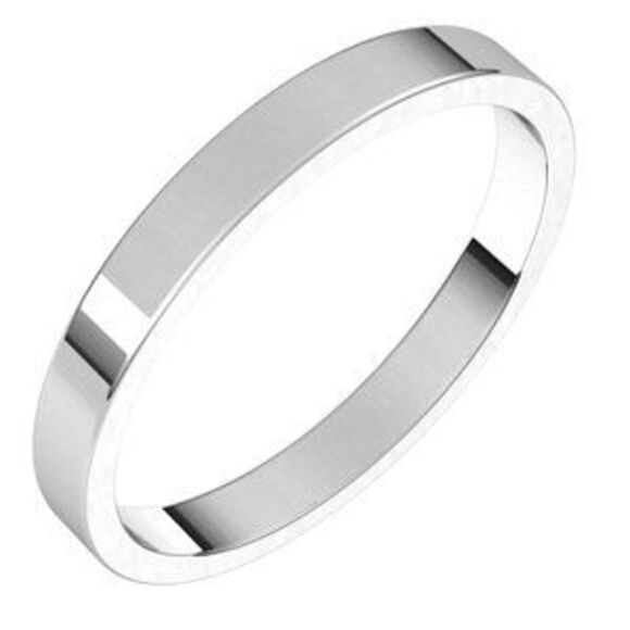 14K X1 White 2.5 mm Flat Band Size 7